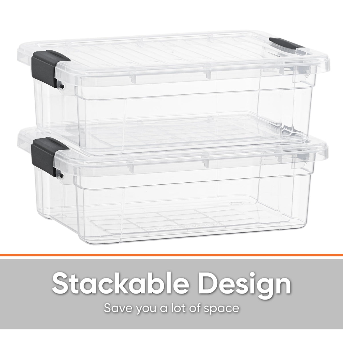 11 Quart Clear Plastic Storage Boxes with Lids (3 Count)