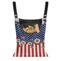 American Flag Clothes Pin Bag Floral Poeny Clothes Pin Hanging Bag Fashion Clothespin Organizer Bag Portable Clothespin Storage with Large Opening Clothespins Storage for Small Items