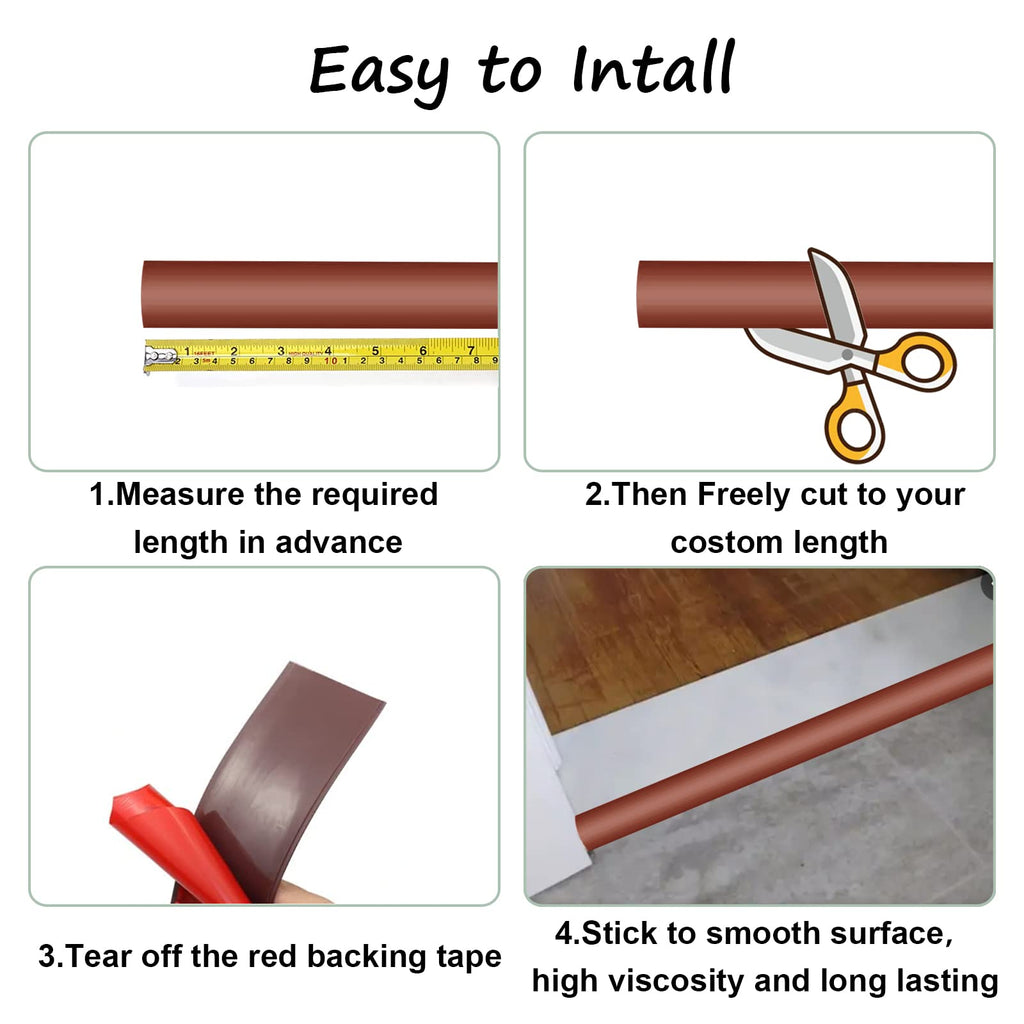 Floor Door Flat Transition Strip & Self Adhesive Floor Vinyl Floor Edge Trim Laminate Floor Gap Covering Joining Strip