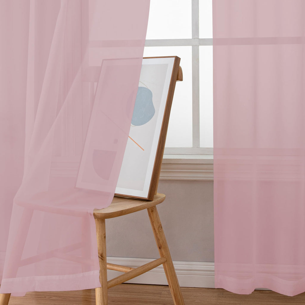Sheer Curtains 54 Inch Long 2 Panels (2 Count)