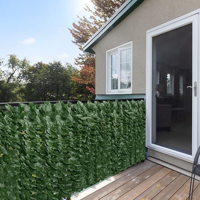 iCover 2PK 39 * 98in Artificial Ivy Privacy Fence Screen Cover, Highly Dense Leaves Wtih Strengthened Joint Prevent Leave Falling Off, Faux Hedge Panels Greenery Vines, Decorative Fences