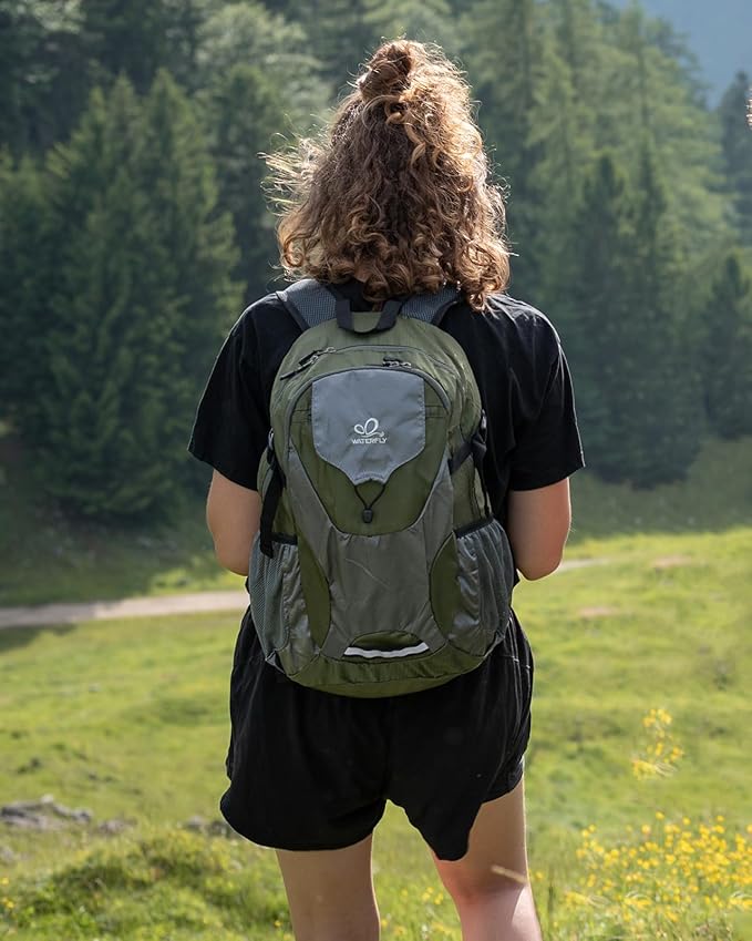 WATERFLY Lightweight Packable Hiking Backpack: 30L Foldable Travel Daypack Ultralight Camping Day Pack for Woman Man