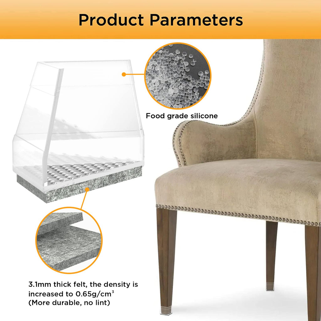 Square Chair Leg Protectors for Hardwood Floors (24 Count)