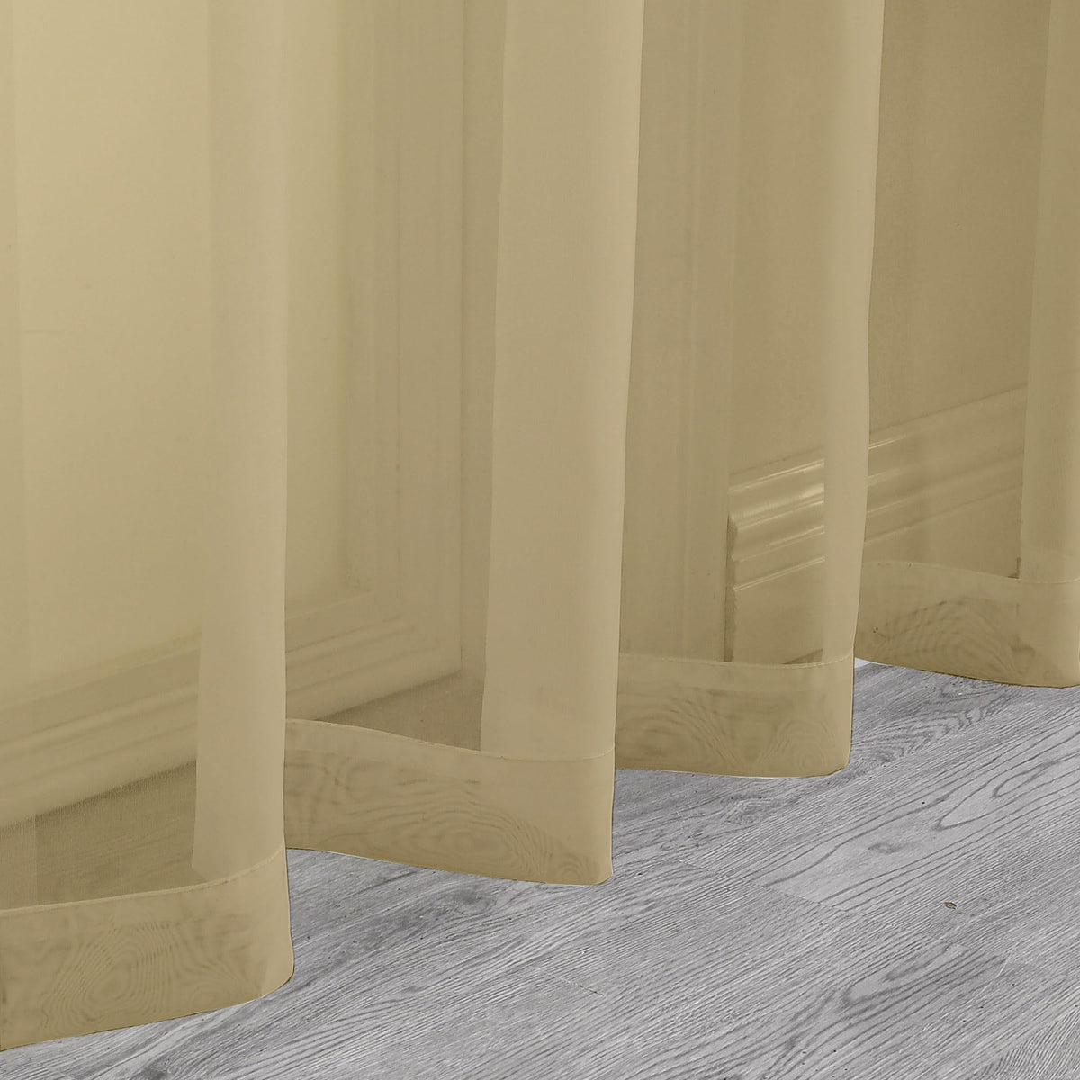 Sheer Gold Kitchen Tier Curtains 24 Inch Length Set