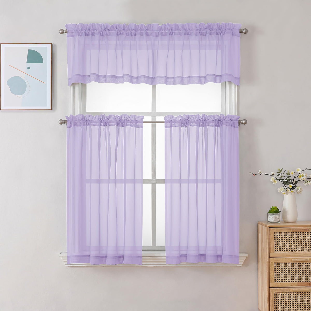 Sheer Lilac Valances for Windows 2 Pack (2 Count)