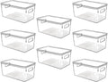 Clear Plastic Storage Bins with Lids (8 Count)