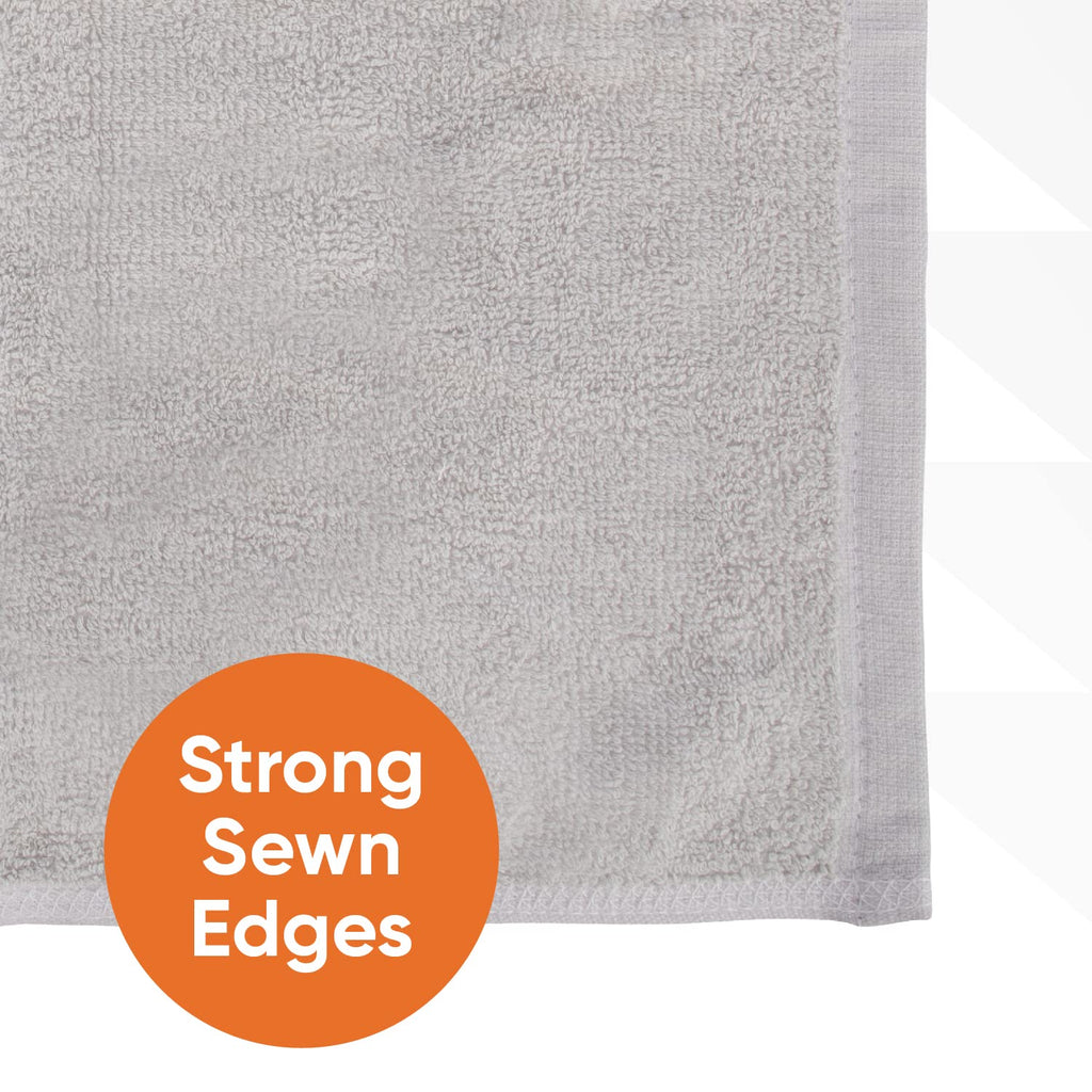 Cotton Terry Washcloths Grey Towels 100% Cotton Cleaning Cloth 16" Rags Wash Clothes for Body and Face (108 Count)