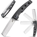 Eafengrow EF941 EDC Pocket Folding Knife D2 Steel Blade G10 Handle Pocket Clip with safety liner lock for Camping Survival Outdoor(Black)