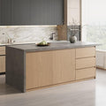 homary Kitchen Island with Storage & Wine Rack, 72" Modern Gray Kitchen Cabinet with Wood Top, Large Fixed Island with 3 Drawers & 6 Adjustable Shelves, Without Bar Stools
