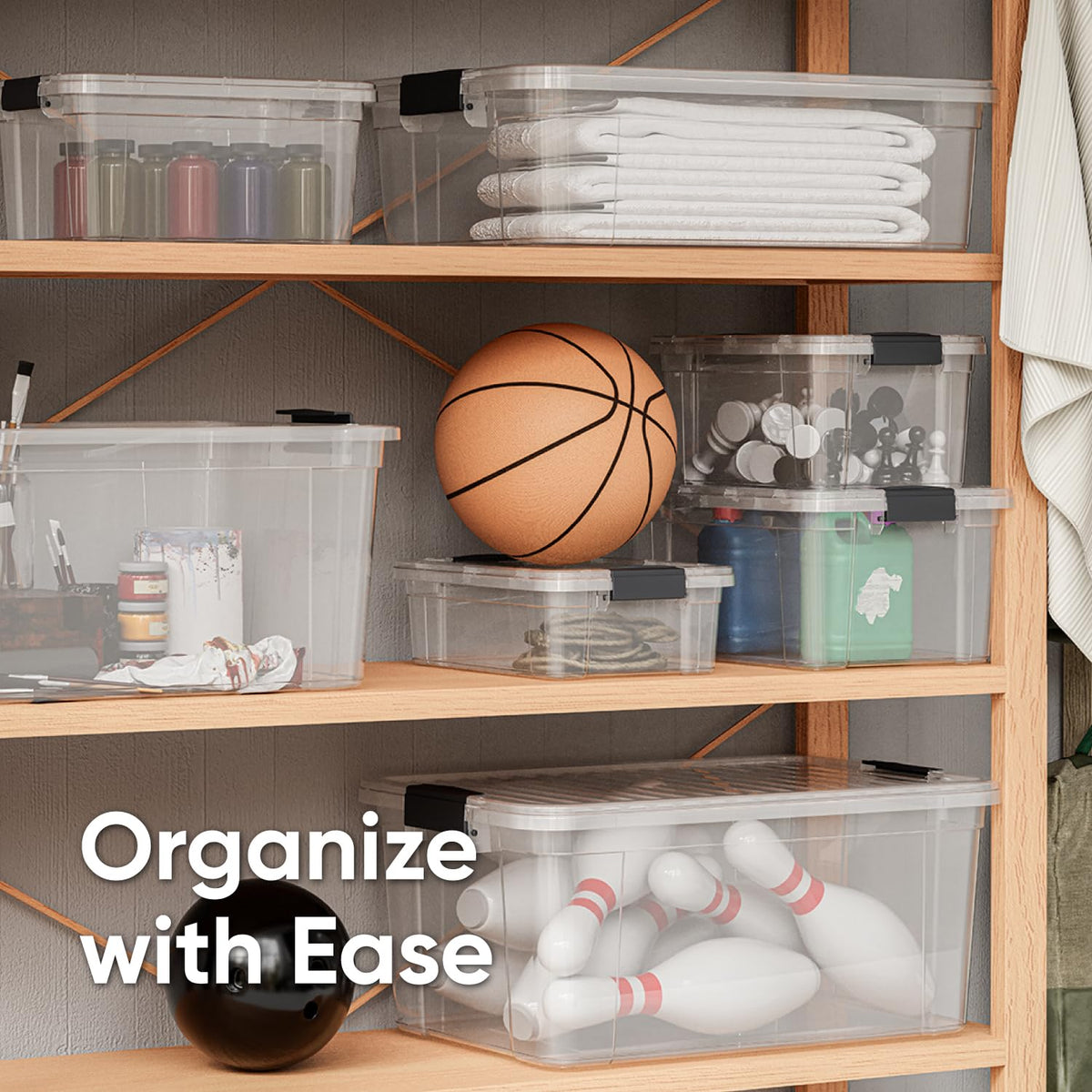 Clear Storage Boxes with Lids (6 Count)