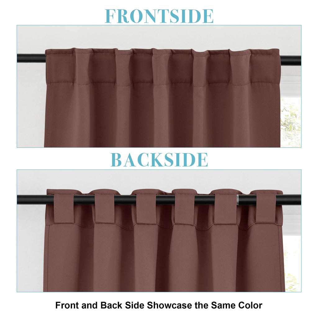 Short Blackout Curtains for Small Kitchen Cafe Bathroom Window (2 Count)
