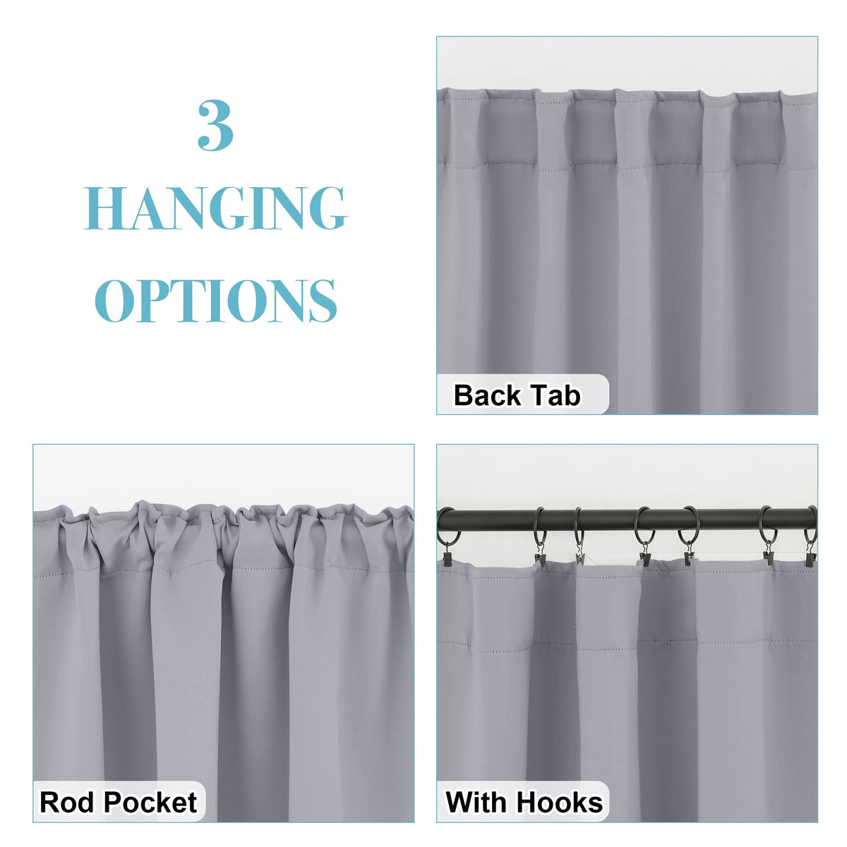 Blackout Curtains for Bedroom Living Room 84 inches Long (2 Count)
