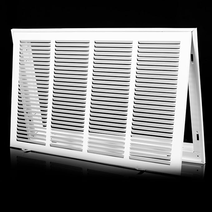 24x12 Return Air Grille [Duct Opening Size],Return Air Vent Cover for Wall Or Ceiling,Steel Return Air Filter Grilles Removable Face/Door for 1 Inch Filters (24"W x 12"H [Duct Opening])