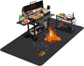 Large 76 x 52 inches Under Grill Mats for Outdoor Grill | Double-Sided Fireproof | Waterproof | Oil-Proof | Easy to Clean | Indoor Fireplace/Fire Pit Mat | Quality BBQ Mat for Deck Patio Lawn