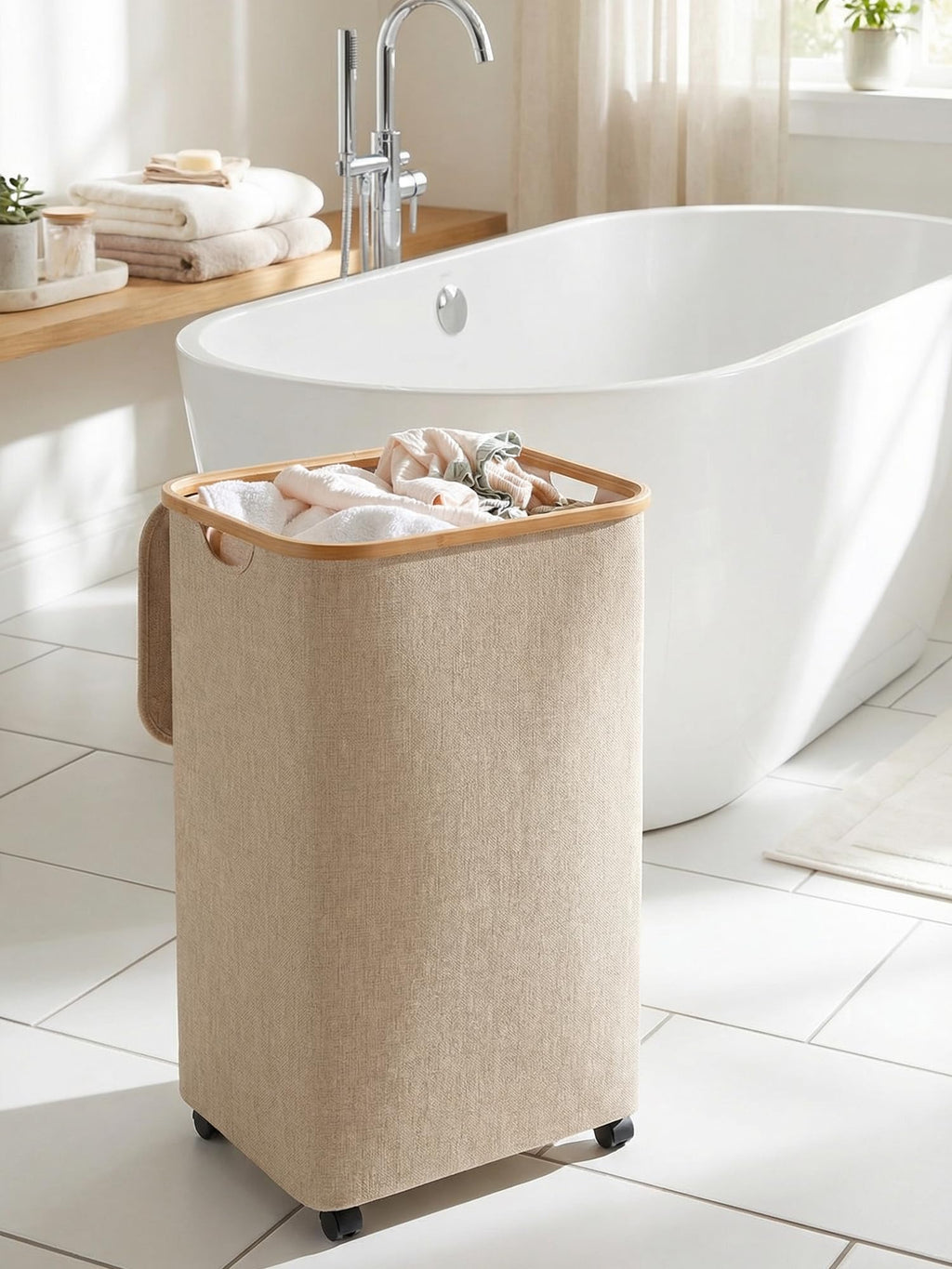 Laundry Basket with Wheels