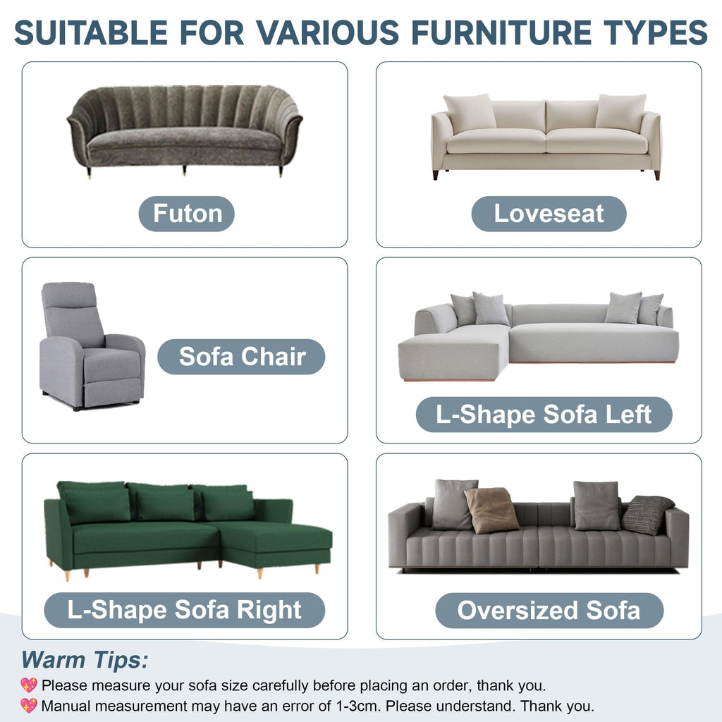 Sofa Covers for 3 Cushion Couch Washable (3 Count)