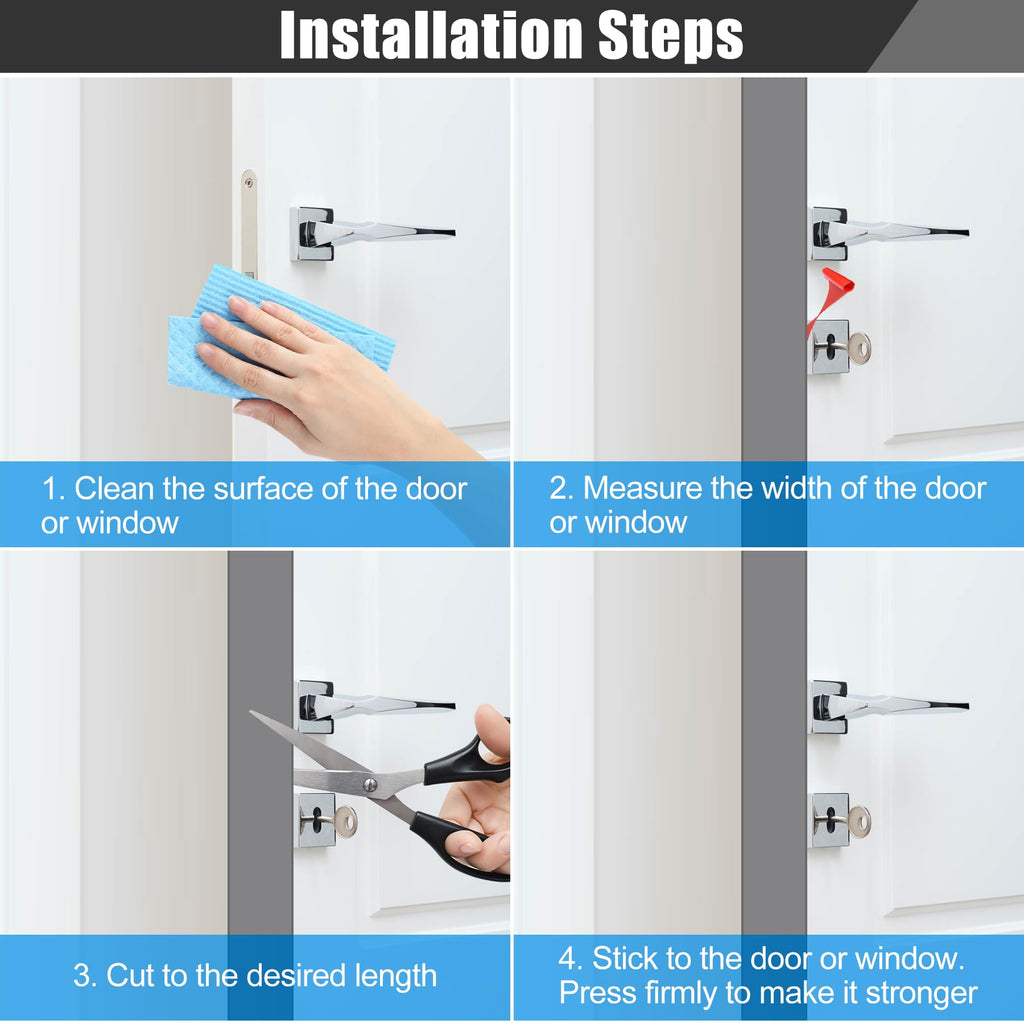 Draft Seal Tape for Doors and Windows 1 in x 10 Ft Silicone Weather Stripping Extra Thick 2mm Door Seal Strip with Strong Adhesive Draft Insulation Stopper Side Seal