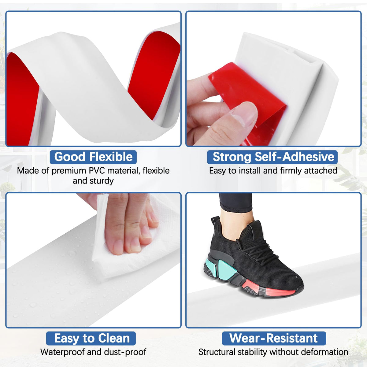 Vinyl Door Threshold Flooring Transition Strip Self Adhesive Carpet Edging Strip for Laminate Doorway Edge Threshold from 1