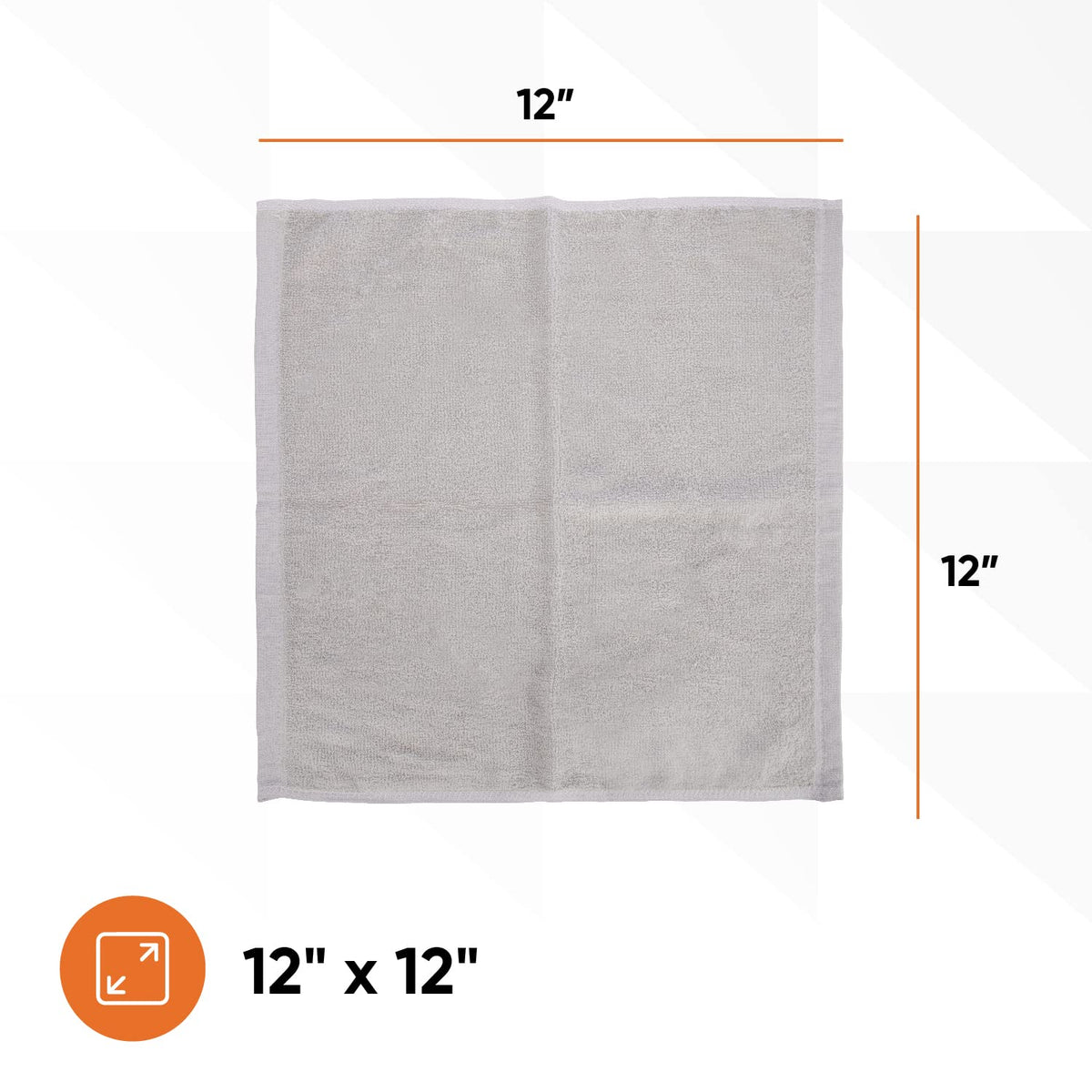 Cotton Terry Washcloths Grey Towels 100% Cotton Cleaning Cloth Rags Wash Clothes for Body and Face (72 Count)