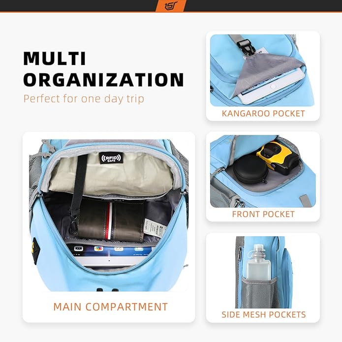 SKYSPER Sling Bag RFID Crossbody Sling Backpack Cross Body Shoulder Bag Travel Hiking Daypack for Women Men