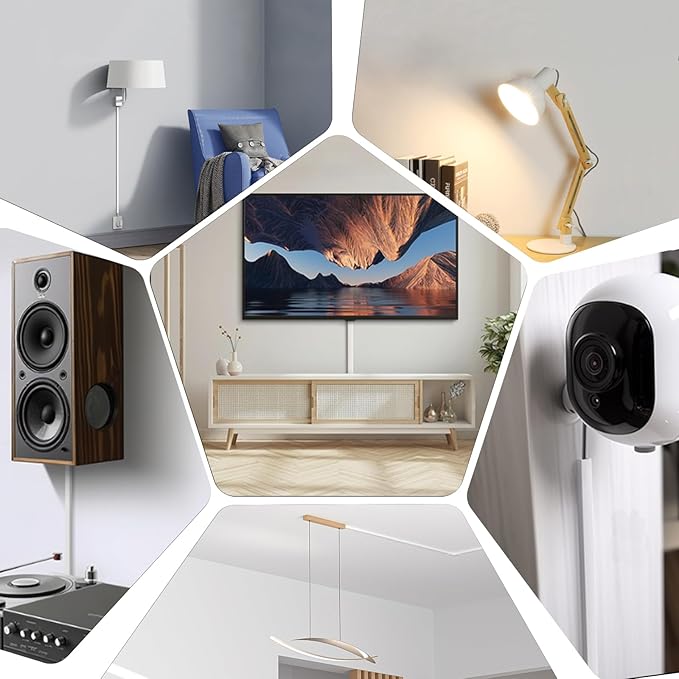 39”TV Cord Hider for Wall Mounted TV, Selfadhesive Wall Cable Hider for 1 Cord, Flexible Silicone White Cord Covers Wire Hiders for Cords on Wall,Babyproof Cable Concealer Raceway Management