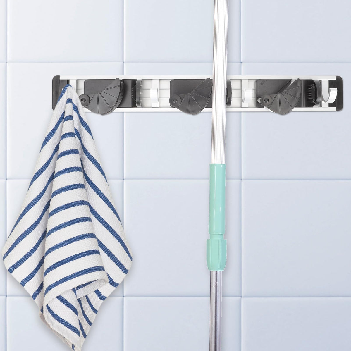 Space Aluminum Mop and Broom Holder Wall