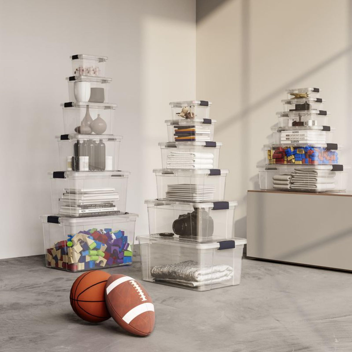 11 Quart Clear Plastic Storage Boxes with Lids (3 Count)