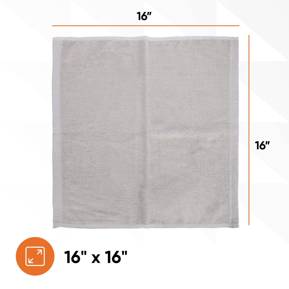 Cotton Terry Washcloths Grey Towels 100% Cotton Cleaning Cloth 16" Rags Wash Clothes for Body and Face (72 Count)