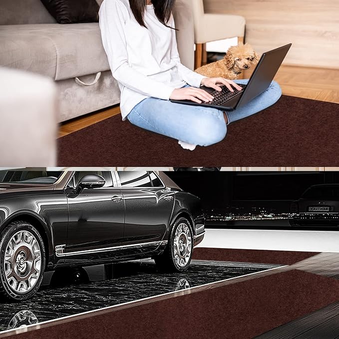4' x 69' Runner Rugs with Rubber Backing, Indoor Outdoor Utility Carpet Runner Rugs, Chocolate Brown, Can Be Used as Aisle for The RV and Boat, Laundry Room and Balcony