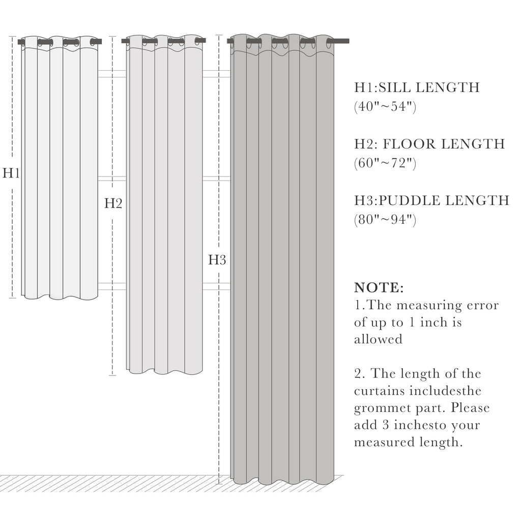 Pure White Blackout Curtains for Bedroom 63 Inch Length 2 Pcs (2 Count)