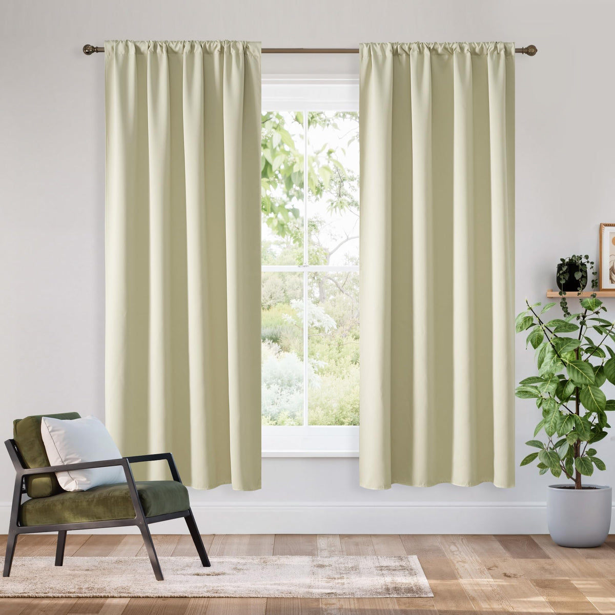 Bedroom Blackout Curtains 63 inches Long (2 Count)