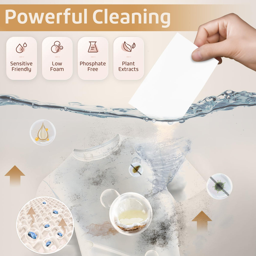 Laundry Detergent Sheets Magnolia Scent 160 Sheets 80 Large Loads Liquidless Effective Cleaning Zero Waste for All Washing Machine Traveling Dorm Life Save Space (160 Count)