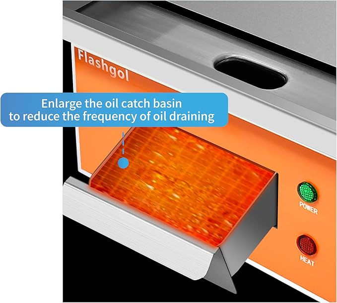 15.3 IN Nonstick Stainless Steel Electric Griddle Adjustable Temperature Control Flat Top Griddle For Resturant, Kitchen, Indoor, Outdoor, Camping, Commercial