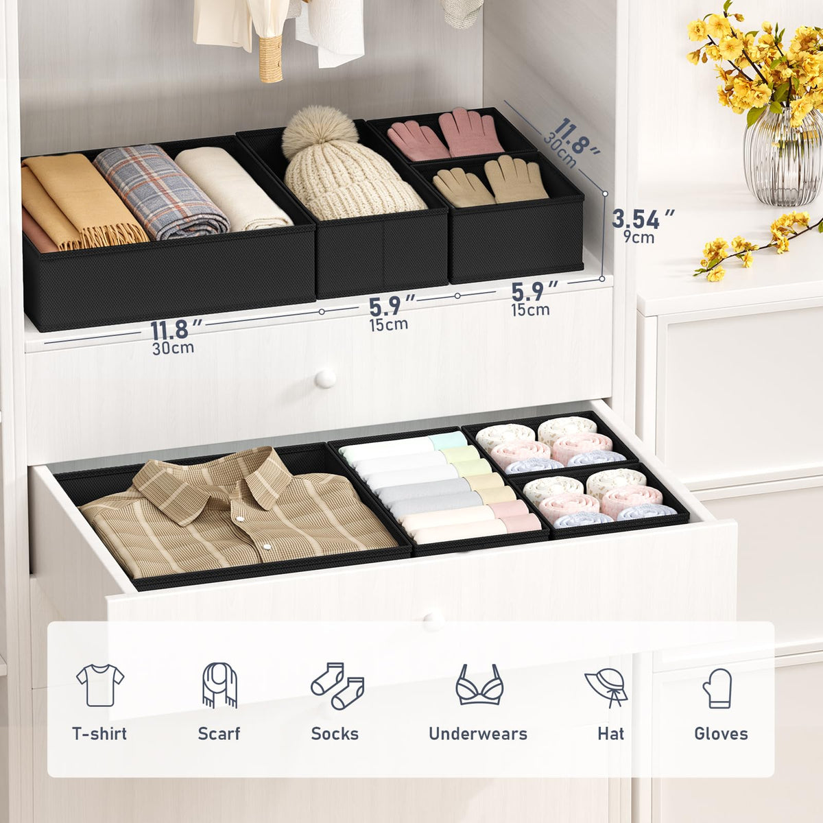 Drawer Organizer Clothes Storage (28 Count)