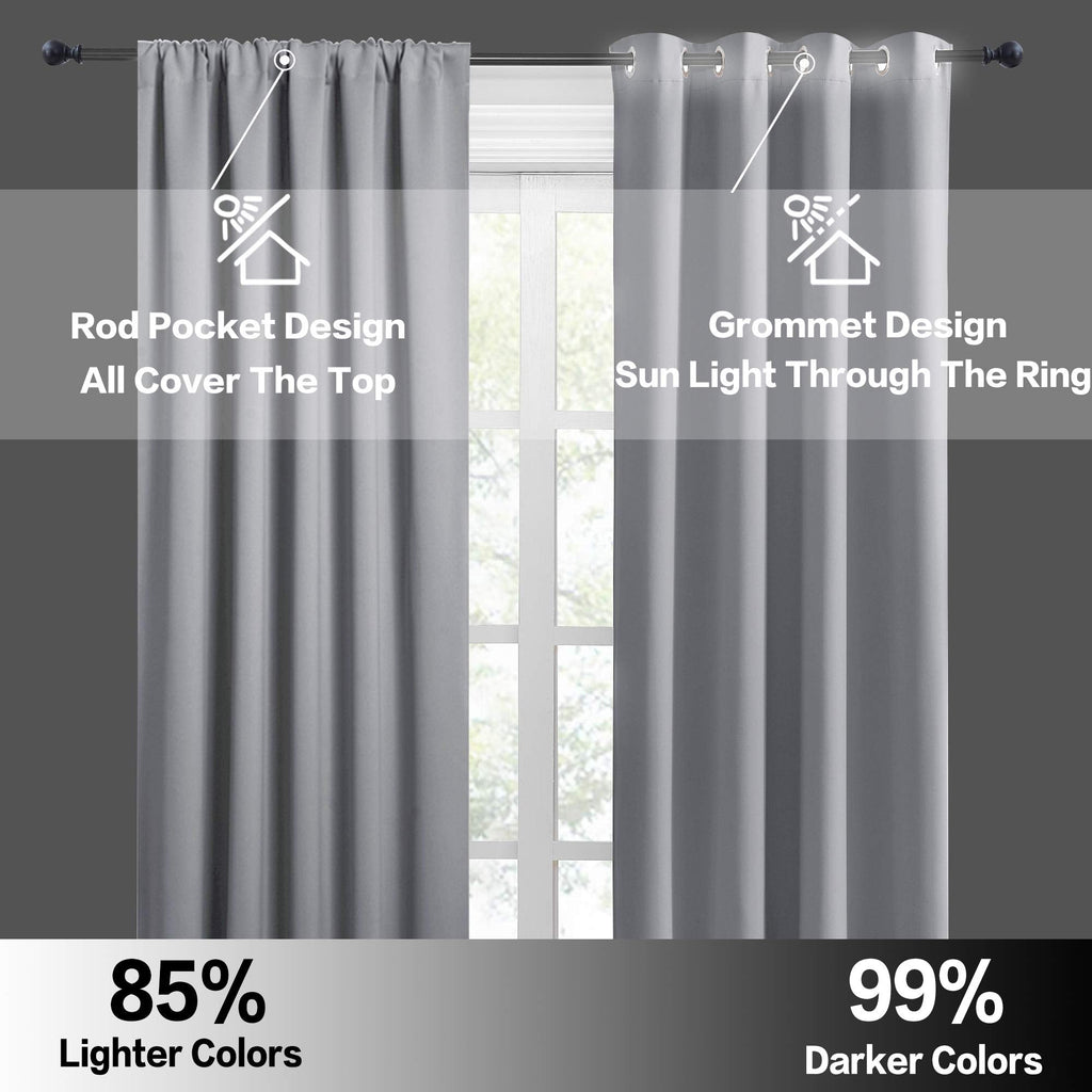 Blackout Curtains for Bedroom Living Room Nursery 63 inches Long (2 Count)