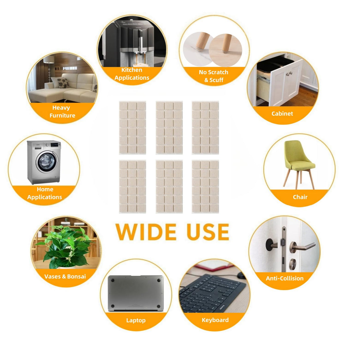 Felt Furniture Pads for Hardwood Floors (48 Count)