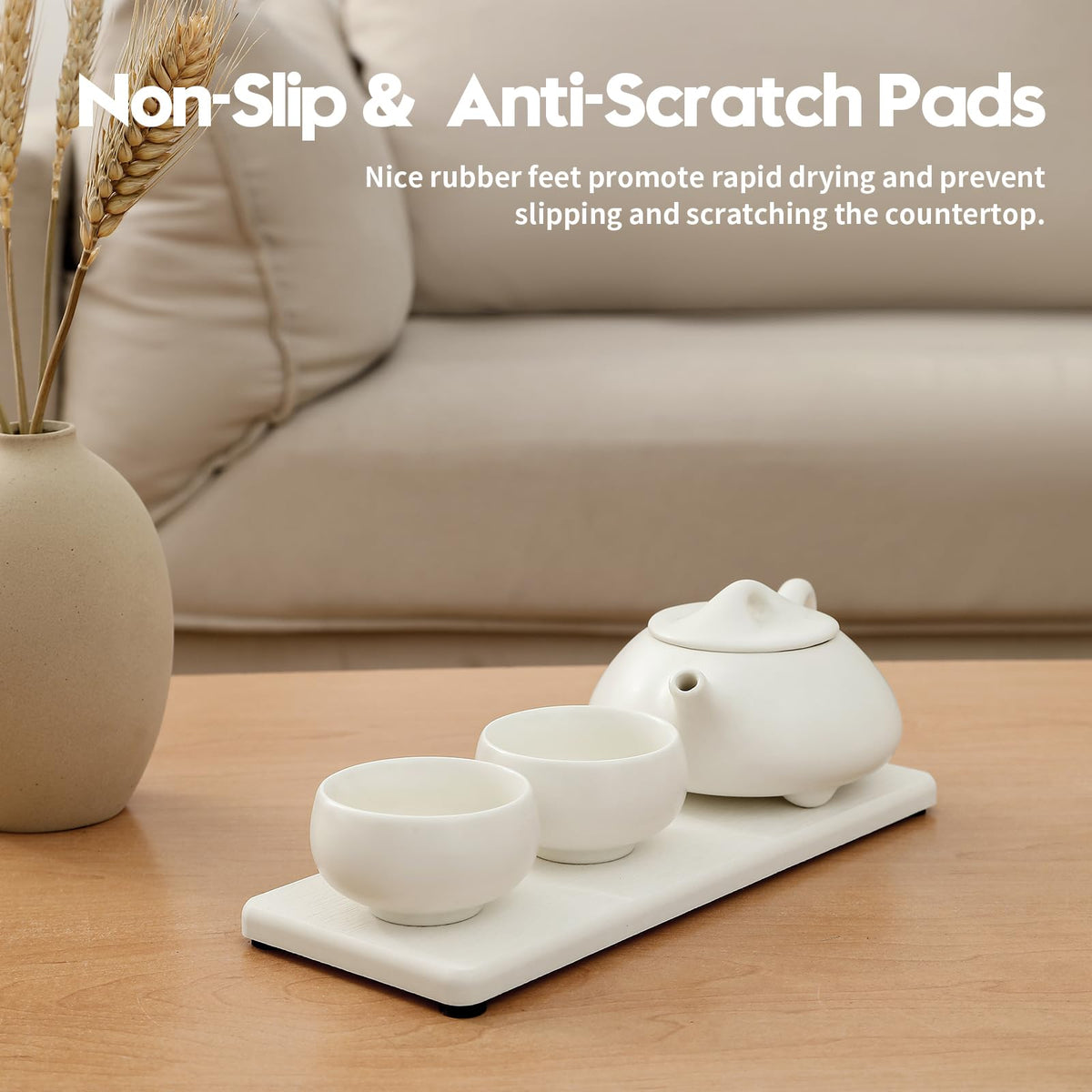 2PCS White Water Absorbing Diatomite Stone Drying Soap Dish Sink Vanity Tray for Bathroom (2 Count)