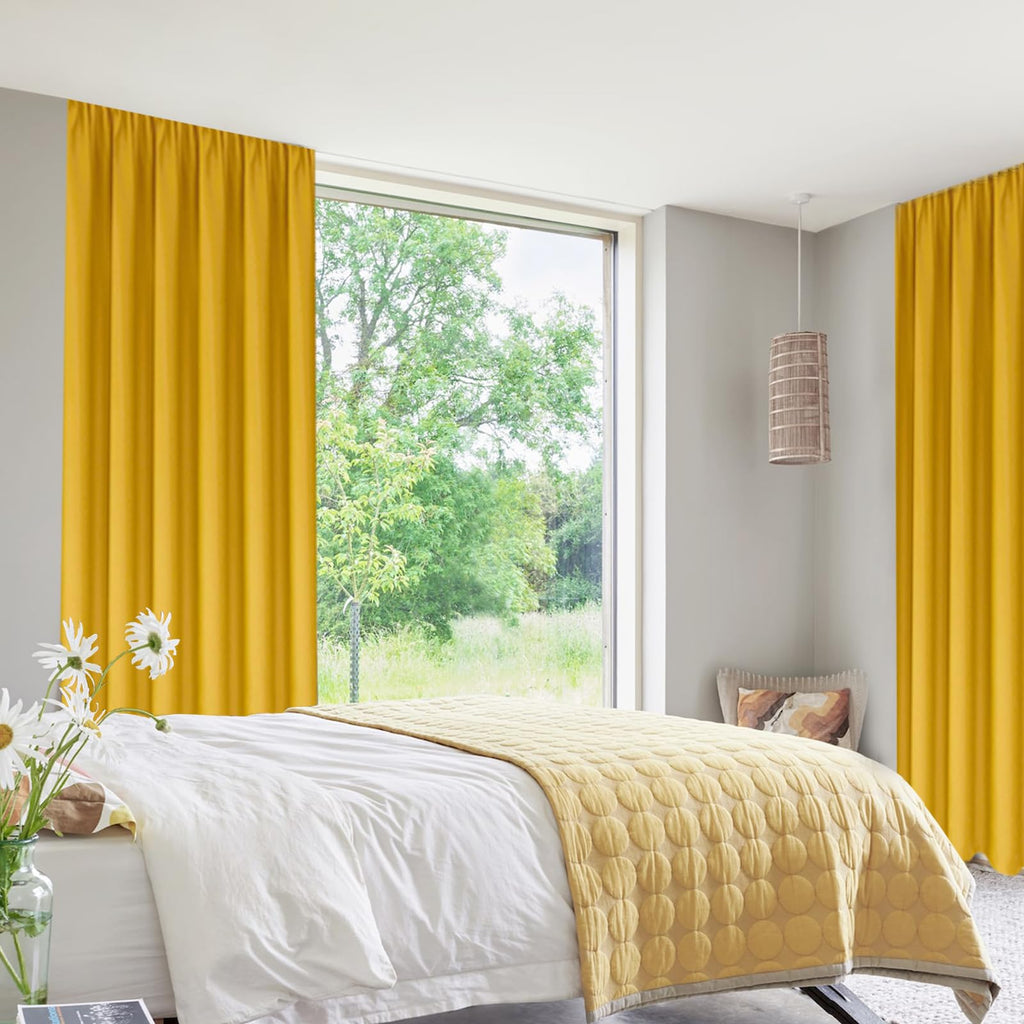 Blackout Curtains for Bedroom Living Room 38 x 63 Inch Long Yellow
