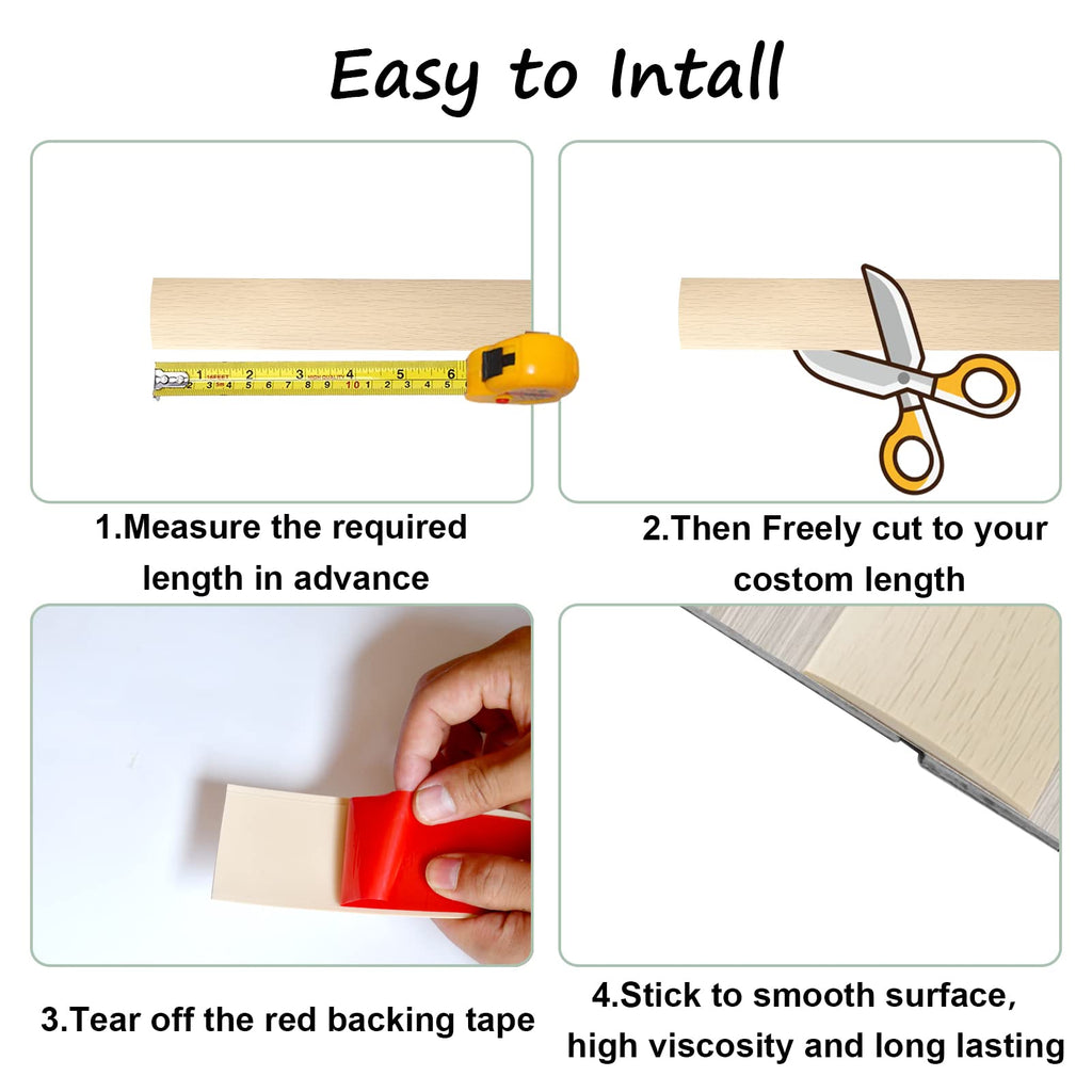 Floor Transition Strip & Self Adhesive Floor Vinyl Floor Edge Trim Laminate Floor Gap Covering Joining Strip (236 Foot)