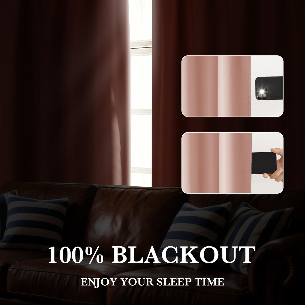 Bedroom Blackout Curtains 80 inches Long (2 Count)