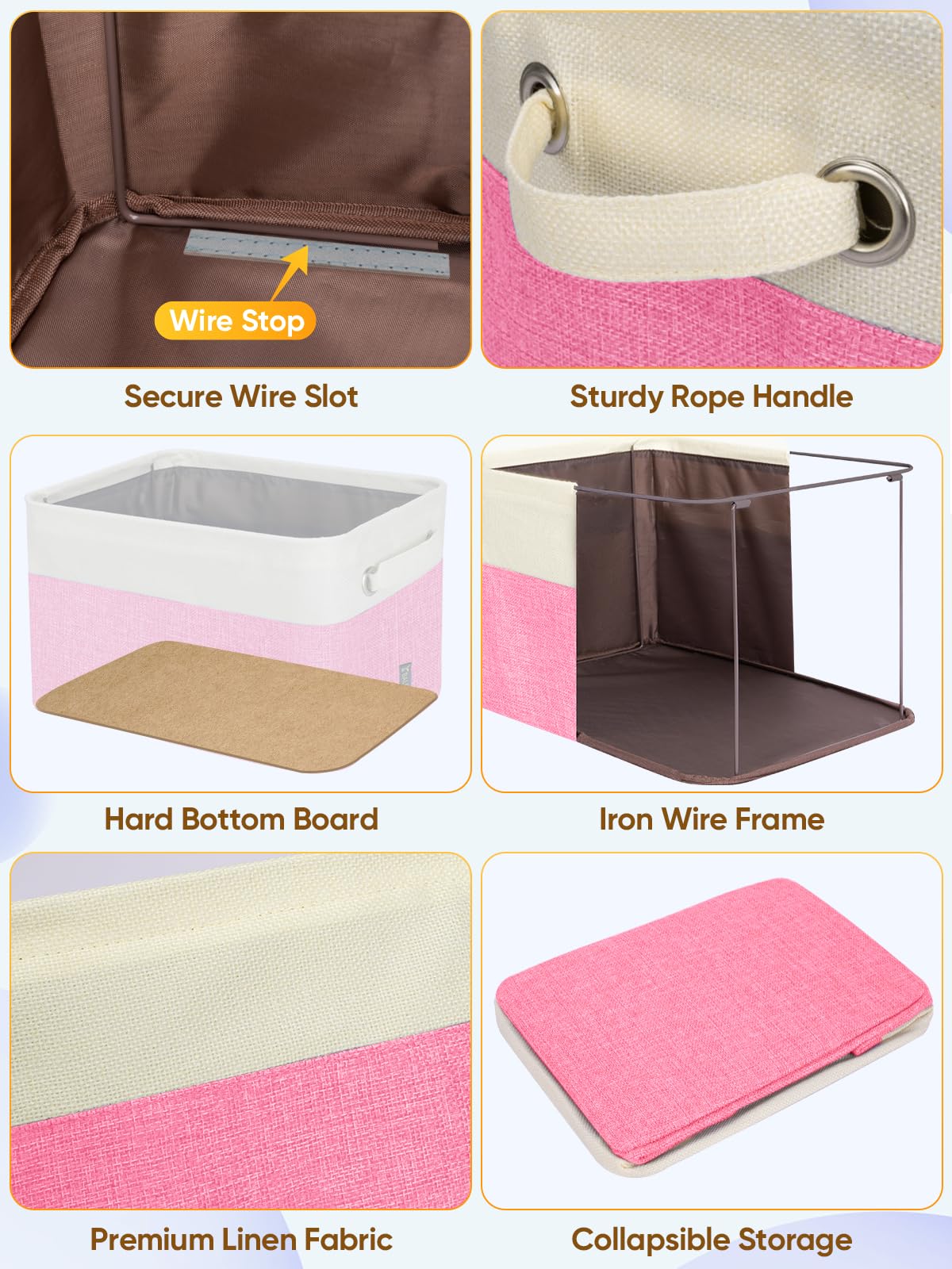 3 Pack Fabric Closet Storage Bins for Shelves (3 Count)