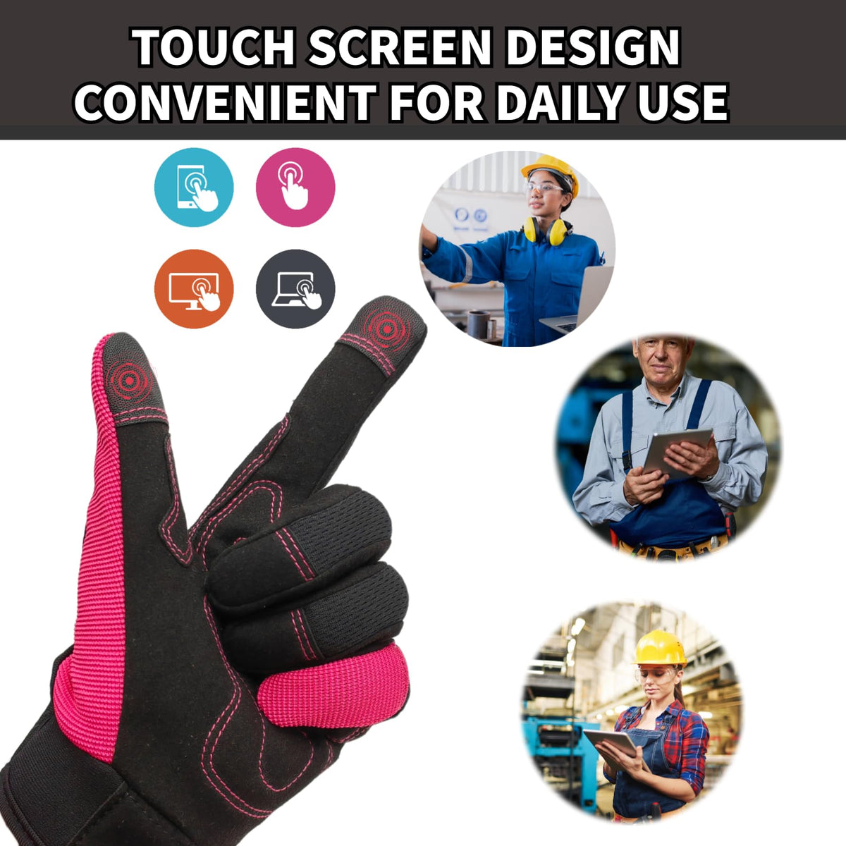Women's Large Pink Work Gloves