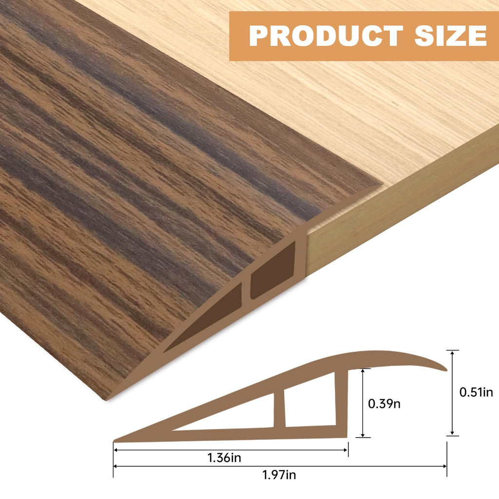 Vinyl Door Threshold Flooring Transition Strip Self Adhesive Carpet Edging Strip for Laminate Doorway Edge Threshold from 1 (6.6 Foot)