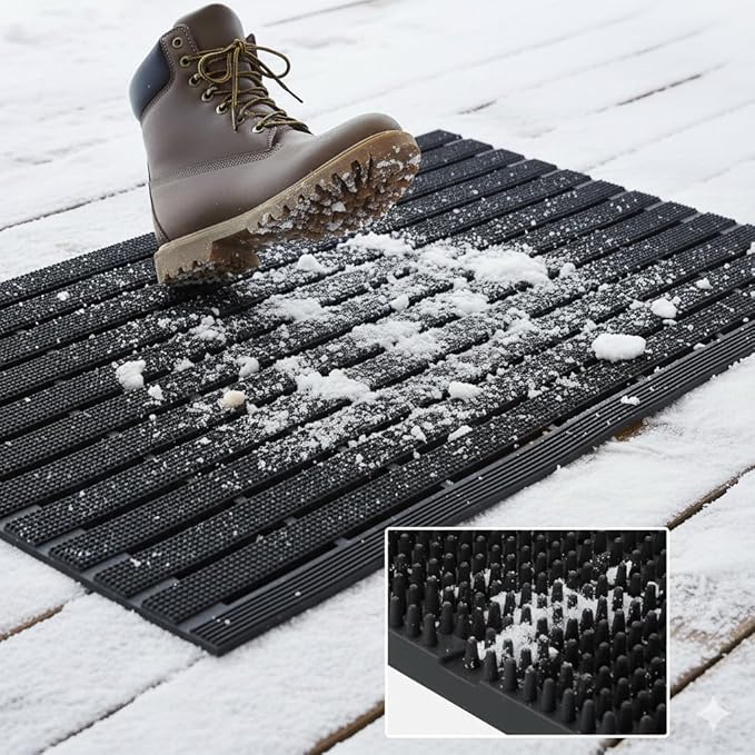 MATALL Heavy Duty Outdoor Mat - 18 x 30 Inches Non-Slip Drainage Floor Mat for All Weather Garage Pool Home Entry Indoor Mud Mat