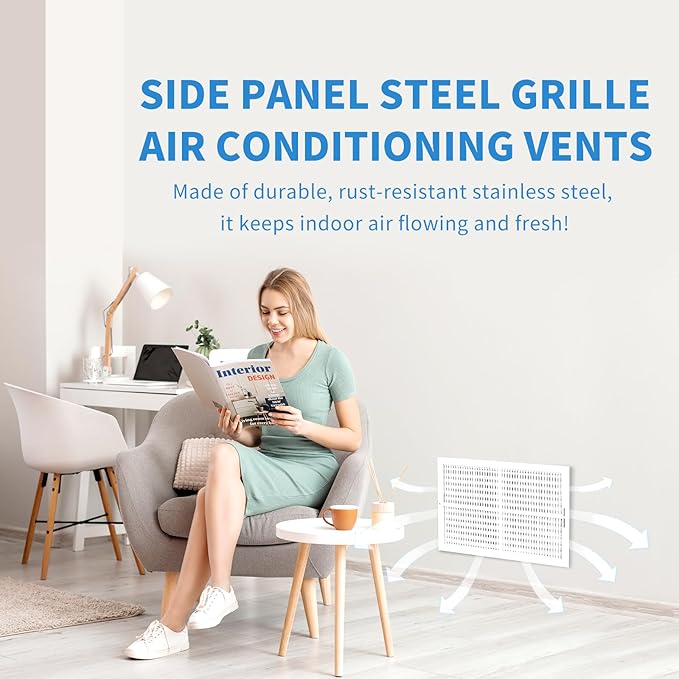 18x6 Vent Register [Duct Opening], Vent Covers for Home Ceiling, Two-Way Ventilation Register, Adjustable Solid Steel Wall Register Vent Cover (18"W x 6"H [Duct Opening])