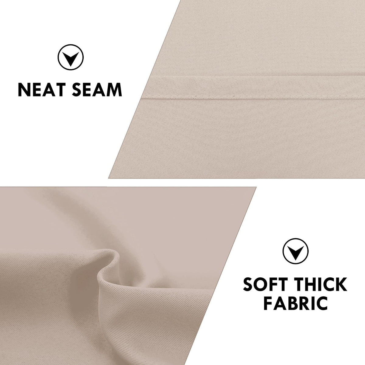 Blackout Curtains for Bedroom Living Room 38 x 72 Inch Long Camel (2 Count)