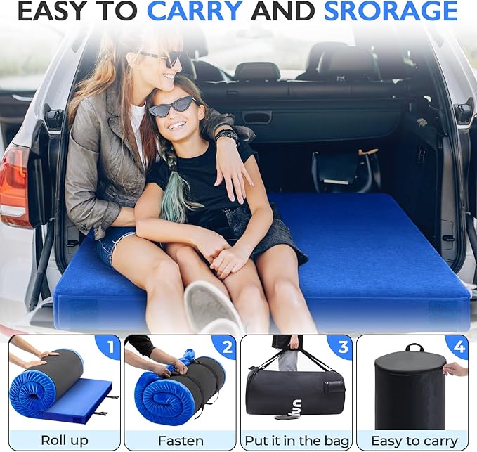 Sleeping Pad for Adults, Comfortable Thick Floor Sleeping Mats for Car Truck Tent with Removable Travel Bag