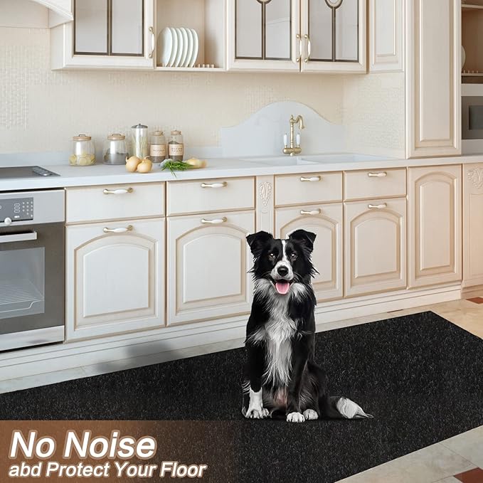 2' x 66' Runner Rugs with Rubber Backing, Indoor Outdoor Utility Carpet Runner Rugs, Black, Can Be Used as Aisle for The RV and Boat, Laundry Room and Balcony