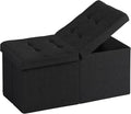 30-INCH Ottoman with Storage, Footrest Storage Bench, End of Bed Bench Coffee Table for Living Room, Bedroom, Entryway (Black)