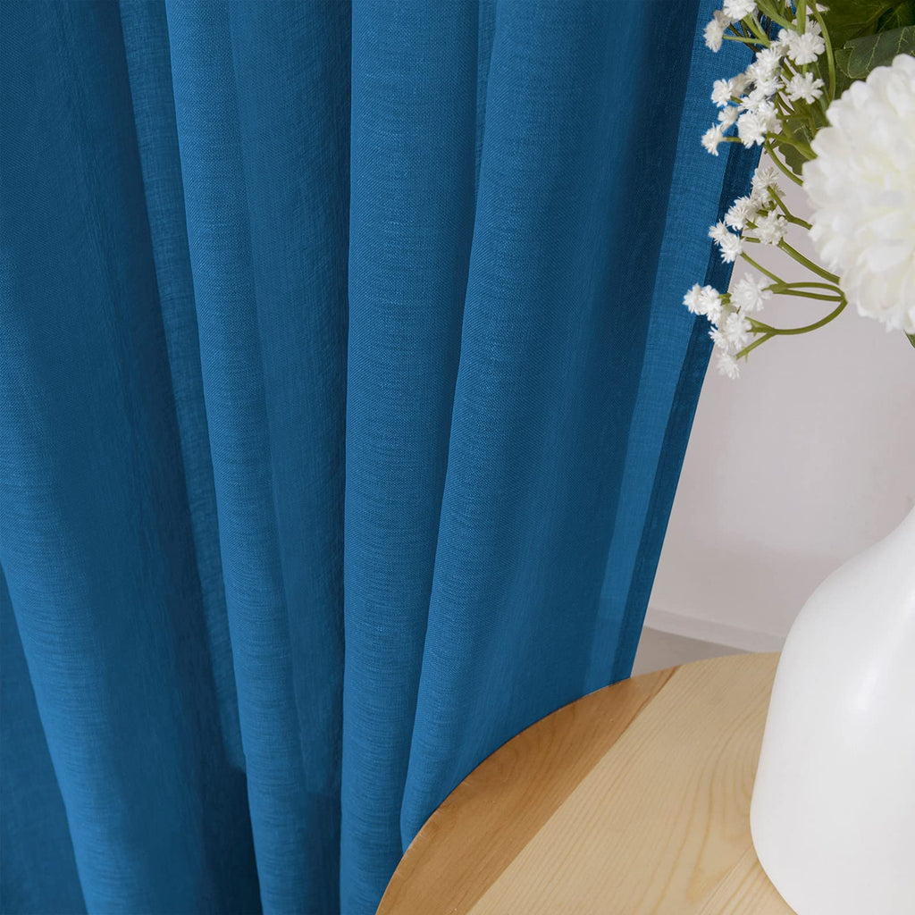 Short Sheer Tier Curtains Linen Textured Half Kitchen Curtain Sheers Light Filtering Rod Pocket Voile Small Curtain for Bathroom